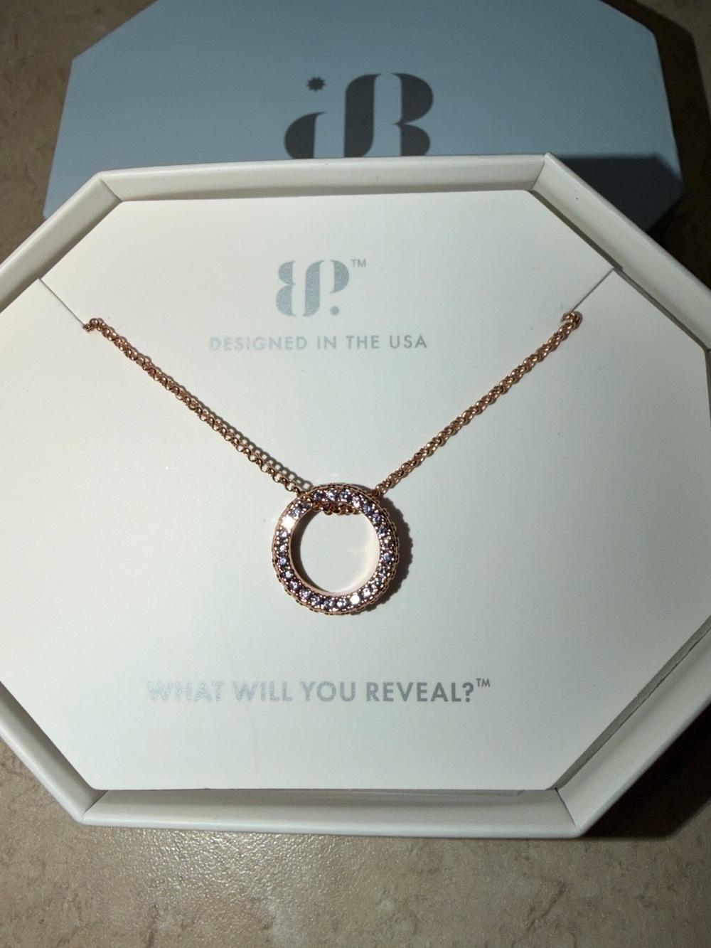 Bomb Party RETRO Necklace-Circle of Love Amethyst on Rose Gold RBP4785
